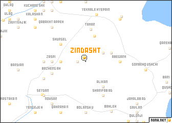 map of Zīndasht