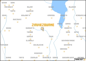map of Zinvié-Zounmè