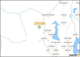 map of Zinyoni