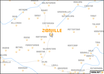 map of Zionville