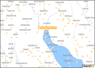 map of Ziovounou