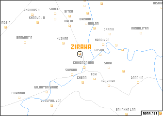map of Zīrāwa