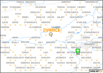 map of Živanice