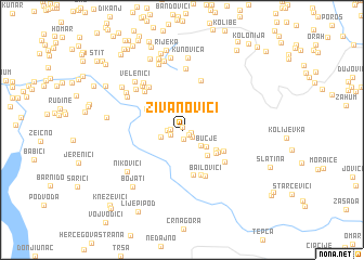 map of Živanovići