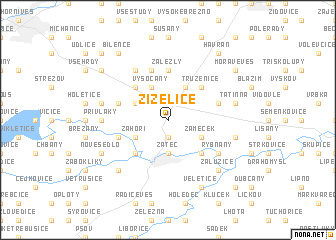 map of Žiželice