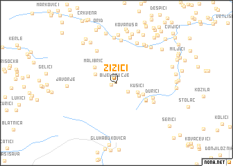 map of Žižići