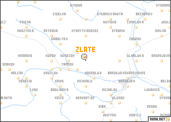 map of Zlaté