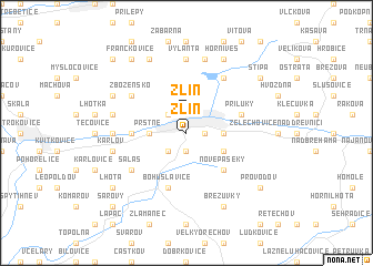 map of Zlín