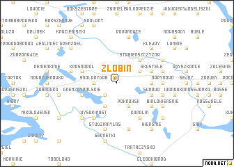 map of Złobin