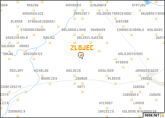 map of Złojec