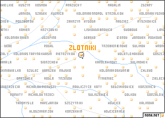 map of Złotniki