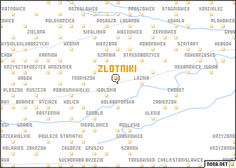 map of Złotniki