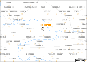 map of Złotoria