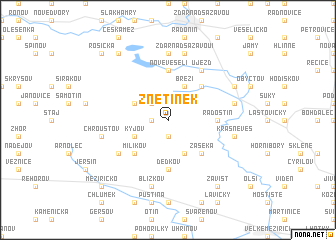map of Znětinek