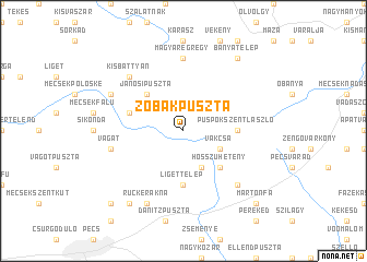 map of Zobákpuszta