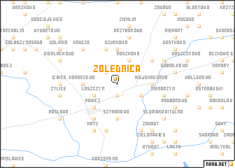 map of Żołędnica