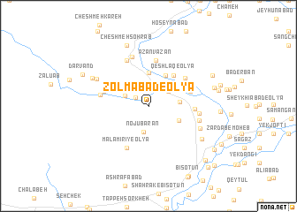 map of Z̧olmābād-e ‘Olyā