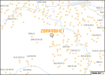 map of Zoranovići