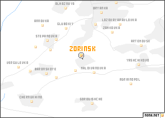 map of Zorinsk