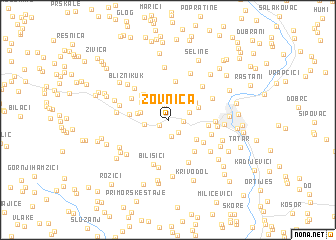 map of Žovnica