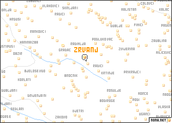 map of Žrvanj