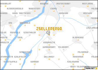 map of Zsellérerdő