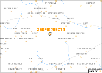 map of Zsófiapuszta