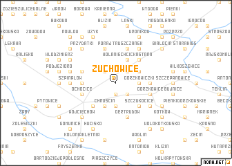 map of Żuchowice