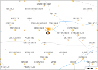 map of Żuki