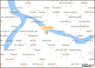 map of Żuków