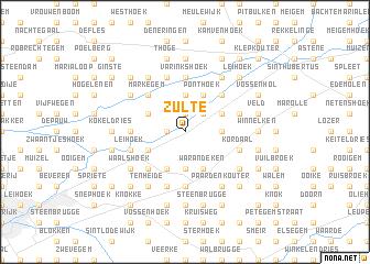 map of Zulte