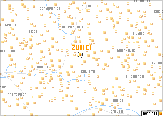 map of Žunići