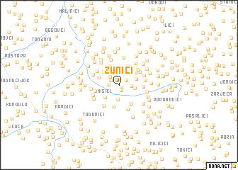 map of Žunići