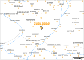 map of Z̄ū ol Qadr
