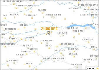 map of Županec