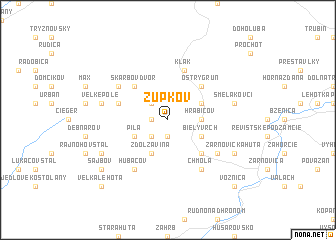 map of Župkov