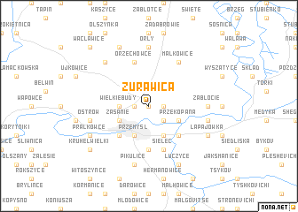 map of Żurawica