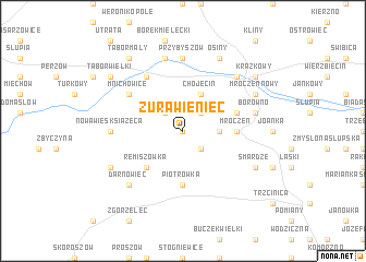 map of Żurawieniec