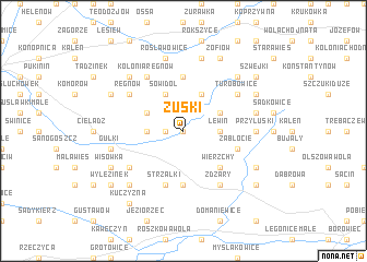 map of Żuski