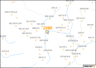 map of Žvan