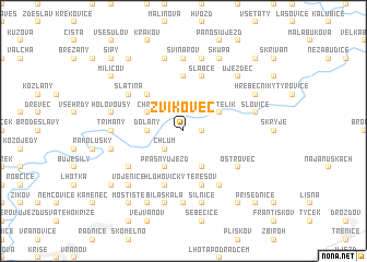 map of Zvíkovec