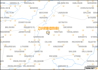 map of Žvirbioniai