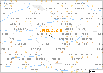 map of Žvirgždžiai