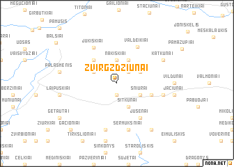 map of Žvirgždžiūnai