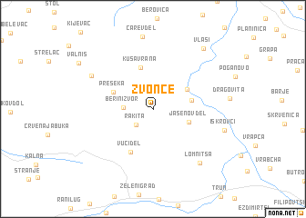 map of Zvonce