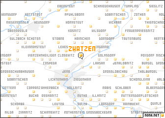 map of Zwätzen