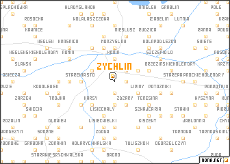 map of Żychlin