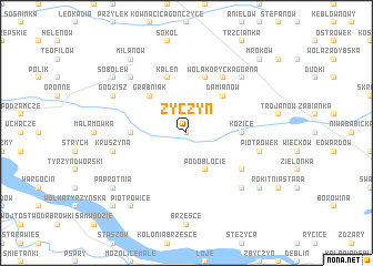 map of Życzyn