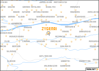 map of Žygėnai