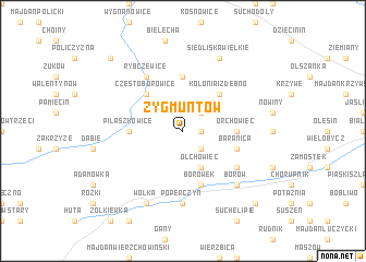 map of Zygmuntów